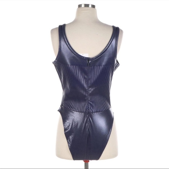 Mugler Bodysuit + Midi Leggings US 12 Two Piece Logo Embossed Luxury Celebrity - Picture 11 of 17